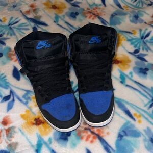 Nike Black and Blue High-Top Sneakers